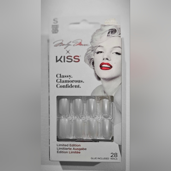 Kiss Other - NIB KISS Limited Edition Marilyn Monroe White Pearl Press-On Nails Short Length